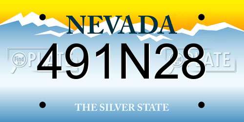491N28 Nevada License Plate