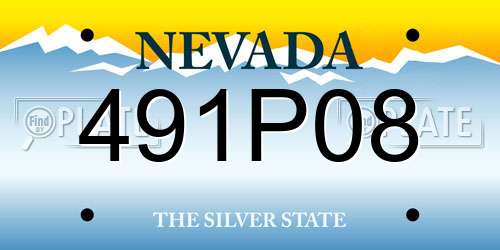 491P08 Nevada License Plate
