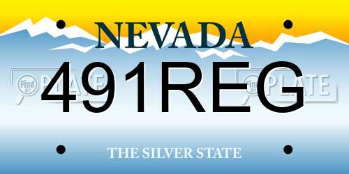 491REG Nevada License Plate