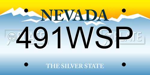 491WSP Nevada License Plate