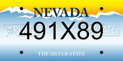 491X89 Nevada License Plate