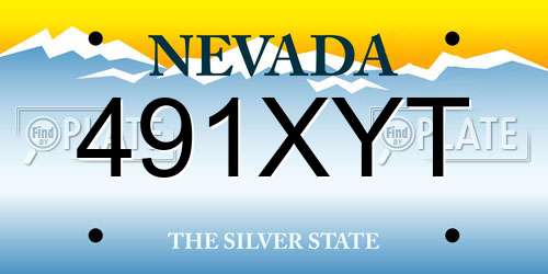 491XYT Nevada License Plate