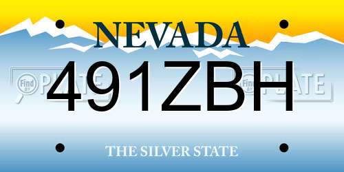 491ZBH Nevada License Plate
