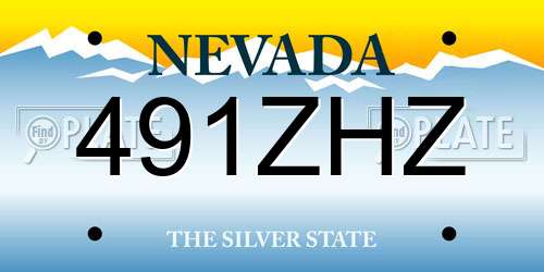 491ZHZ Nevada License Plate