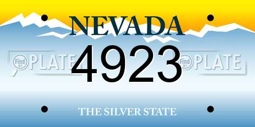 4923 Nevada License Plate