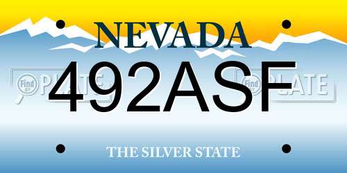 492ASF Nevada License Plate