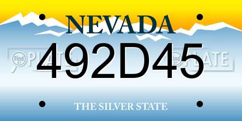 492D45 Nevada License Plate