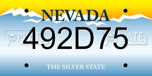 492D75 Nevada License Plate