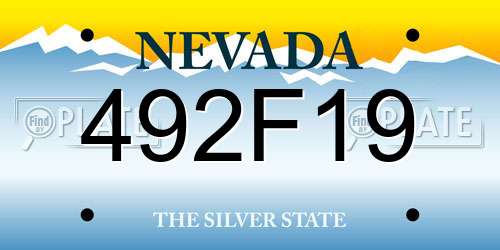 492F19 Nevada License Plate