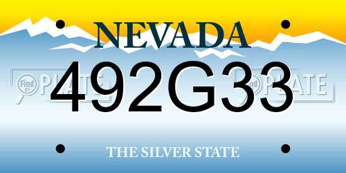 492G33 Nevada License Plate