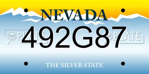 492G87 Nevada License Plate