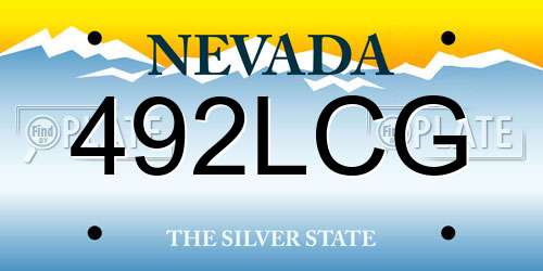 492LCG Nevada License Plate