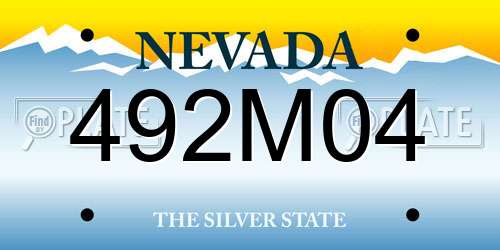 492M04 Nevada License Plate