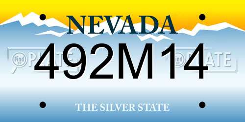 492M14 Nevada License Plate