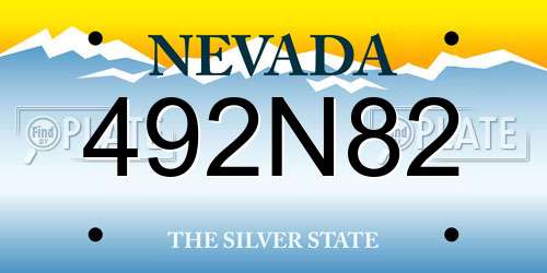 492N82 Nevada License Plate