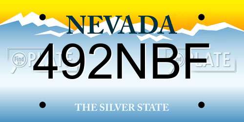 492NBF Nevada License Plate