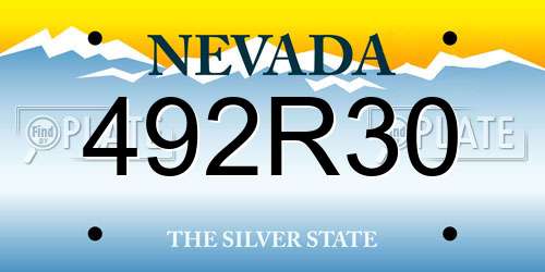 492R30 Nevada License Plate