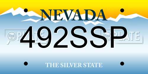 492SSP Nevada License Plate