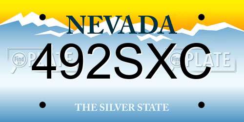 492SXC Nevada License Plate