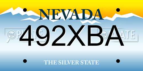 492XBA Nevada License Plate