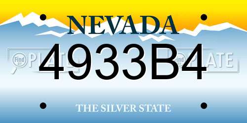 4933B4 Nevada License Plate
