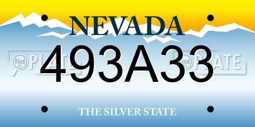 493A33 Nevada License Plate