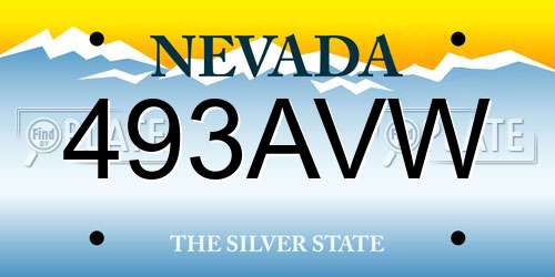 493AVW Nevada License Plate