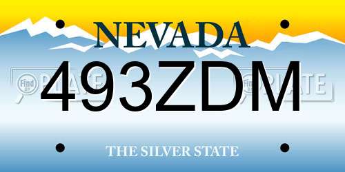 493ZDM Nevada License Plate
