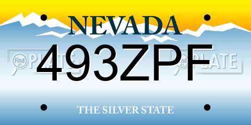 493ZPF Nevada License Plate