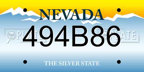 494B86 Nevada License Plate