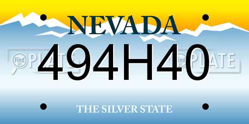 494H40 Nevada License Plate