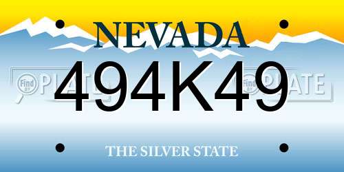 494K49 Nevada License Plate