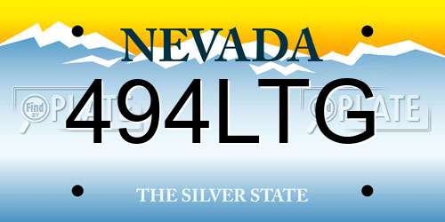 494LTG Nevada License Plate