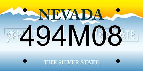 494M08 Nevada License Plate