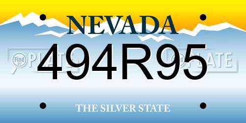 494R95 Nevada License Plate