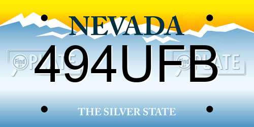494UFB Nevada License Plate