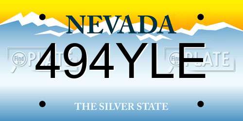 494YLE Nevada License Plate
