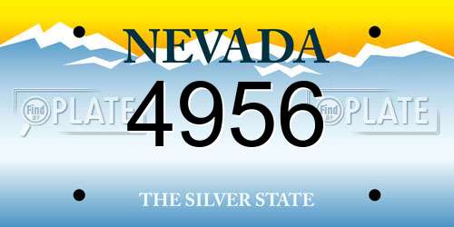 4956 Nevada License Plate