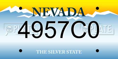 4957C0 Nevada License Plate