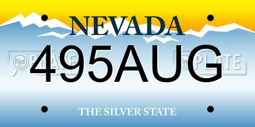 495AUG Nevada License Plate