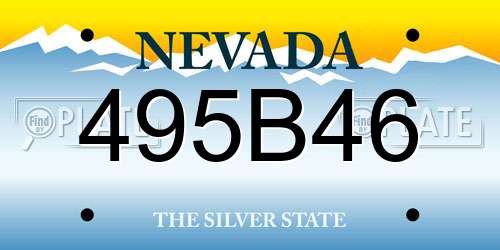 495B46 Nevada License Plate
