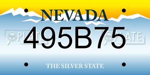 495B75 Nevada License Plate