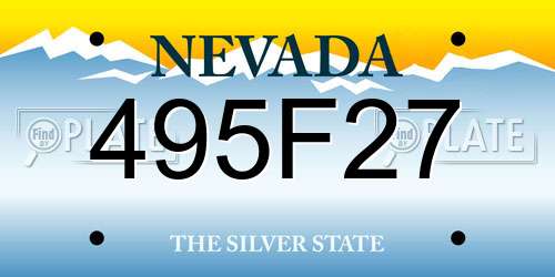 495F27 Nevada License Plate