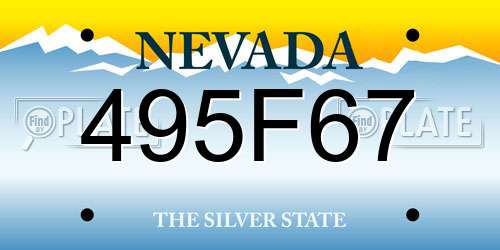 495F67 Nevada License Plate