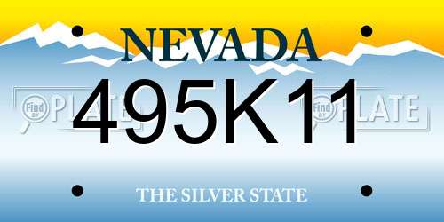 495K11 Nevada License Plate