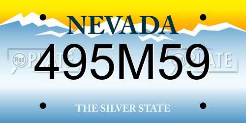 495M59 Nevada License Plate