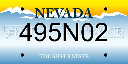 495N02 Nevada License Plate