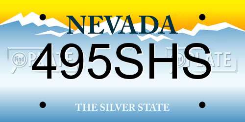 495SHS Nevada License Plate