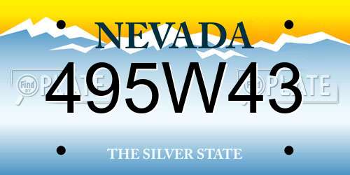 495W43 Nevada License Plate