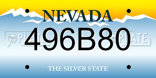 496B80 Nevada License Plate